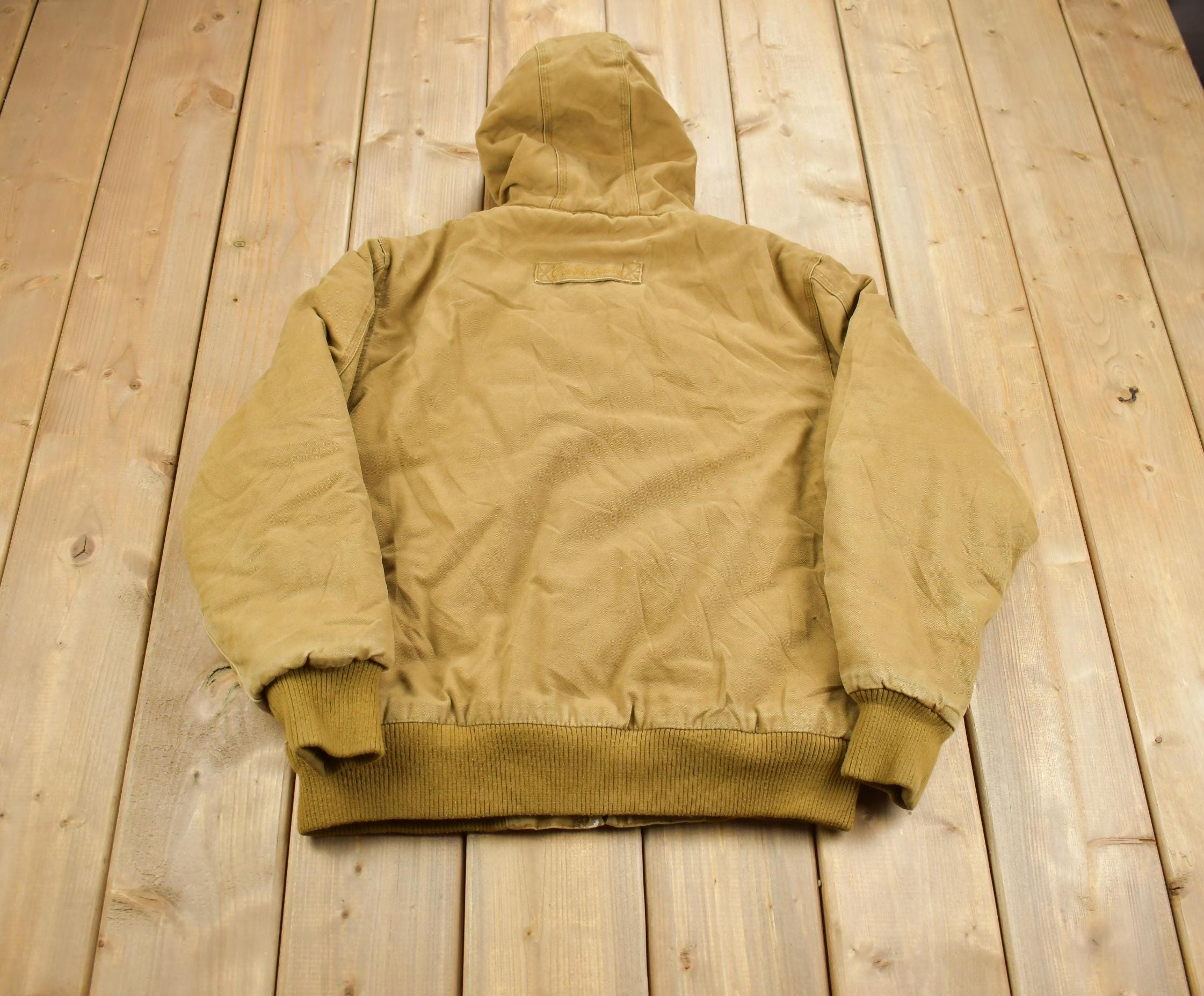 Vintage 1990s Hooded Cabelas Embroidered Outdoor Gear Workwear Jacket