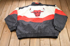 Vintage 1980s Chicago Bulls NBA Apex One Full Zip Puffer Jacket