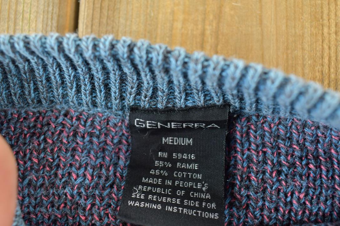 Vintage 1990s Generra Knit Abstract Pattern Crewneck Sweater