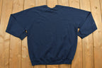 Vintage 1990s Blank Blue Crewneck Sweatshirt /