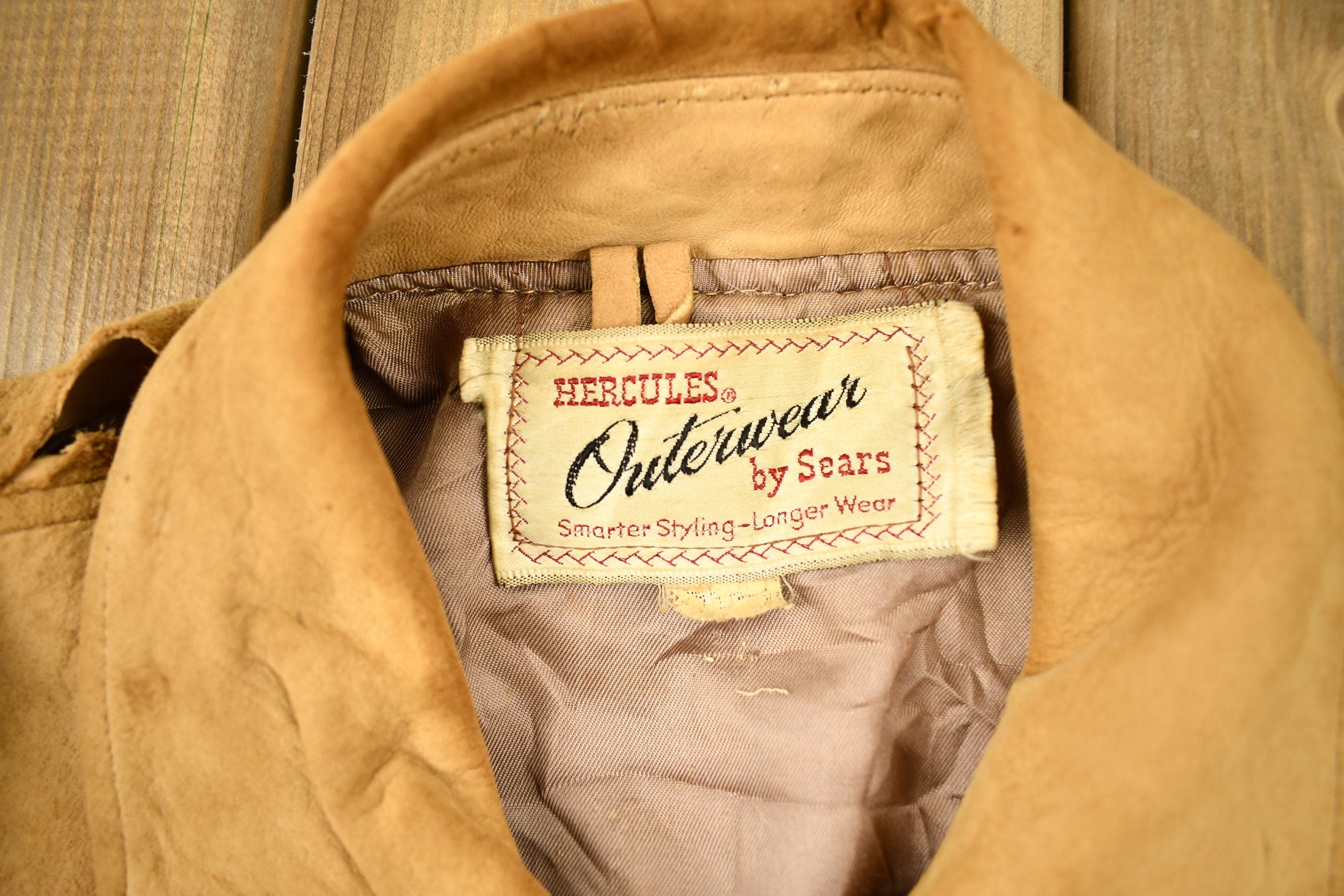 Vintage 1950s Hercules By Sears Buck Skin Suede Leather Jacket