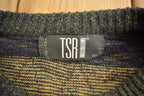 Vintage 1990s Abstract Striped Knit Crewneck Sweater /