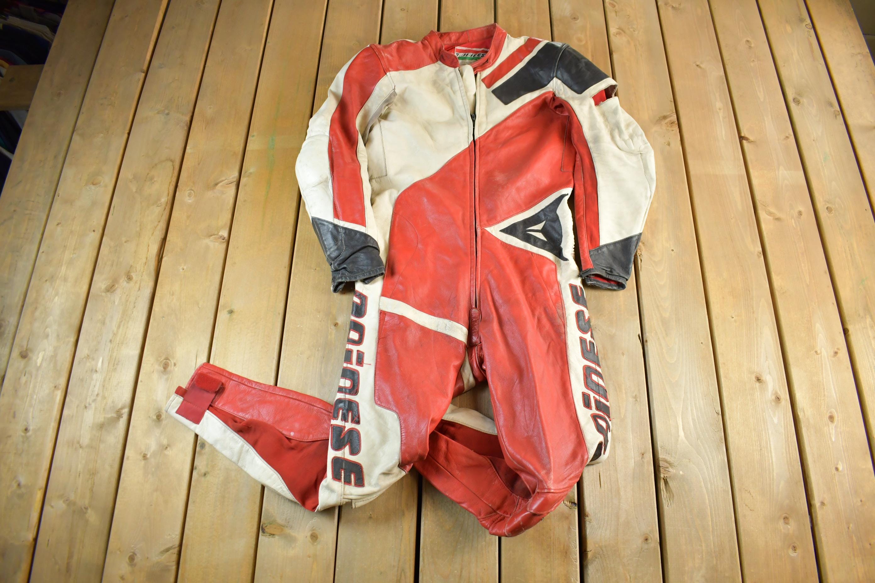 Vintage 1980s Dainese Crono Suit Motorcycle Racing Uniform Coveralls Men's 52