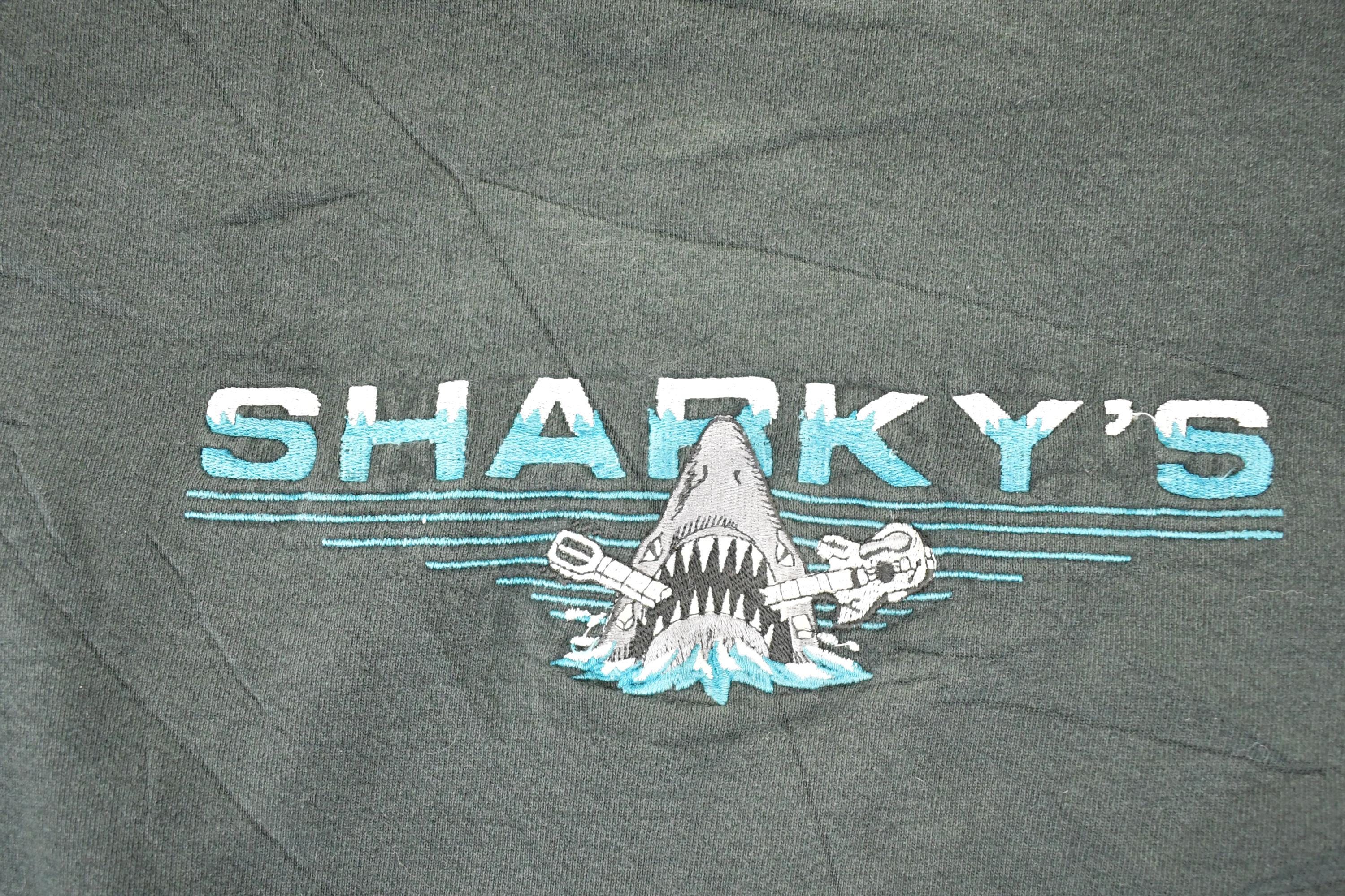 Vintage 1990s Sharky's Guitar Embroidered Heavyweight Crewneck Sweatshirt Men's XL