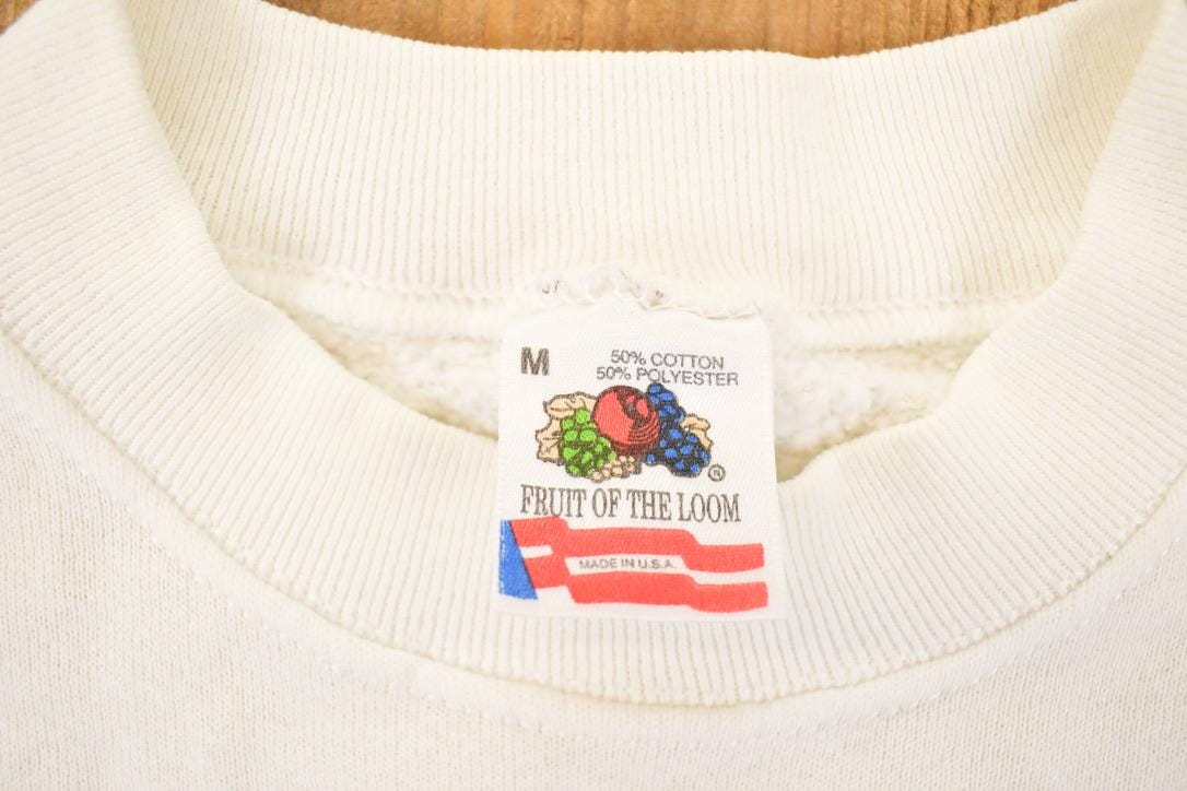 Vintage 1994 Artsy Wine Stain Graphic Print Crewneck Sweatshirt Women's M