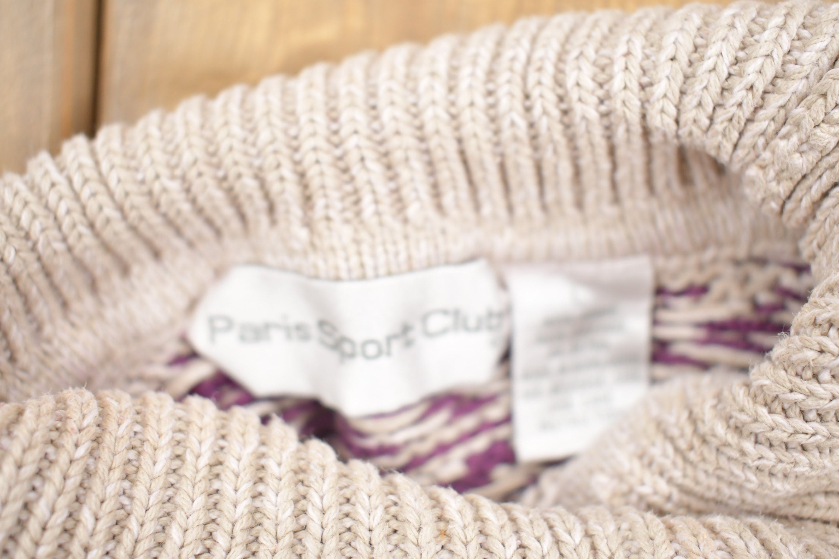Vintage 1990's Paris Sport Club Abstract Knitted Sweater