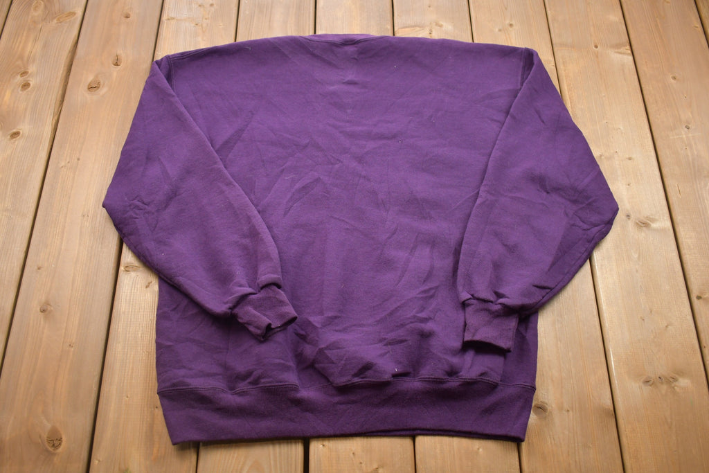 Vintage 1990s Russell Athletics Blank Purple Crewneck Sweatshirt