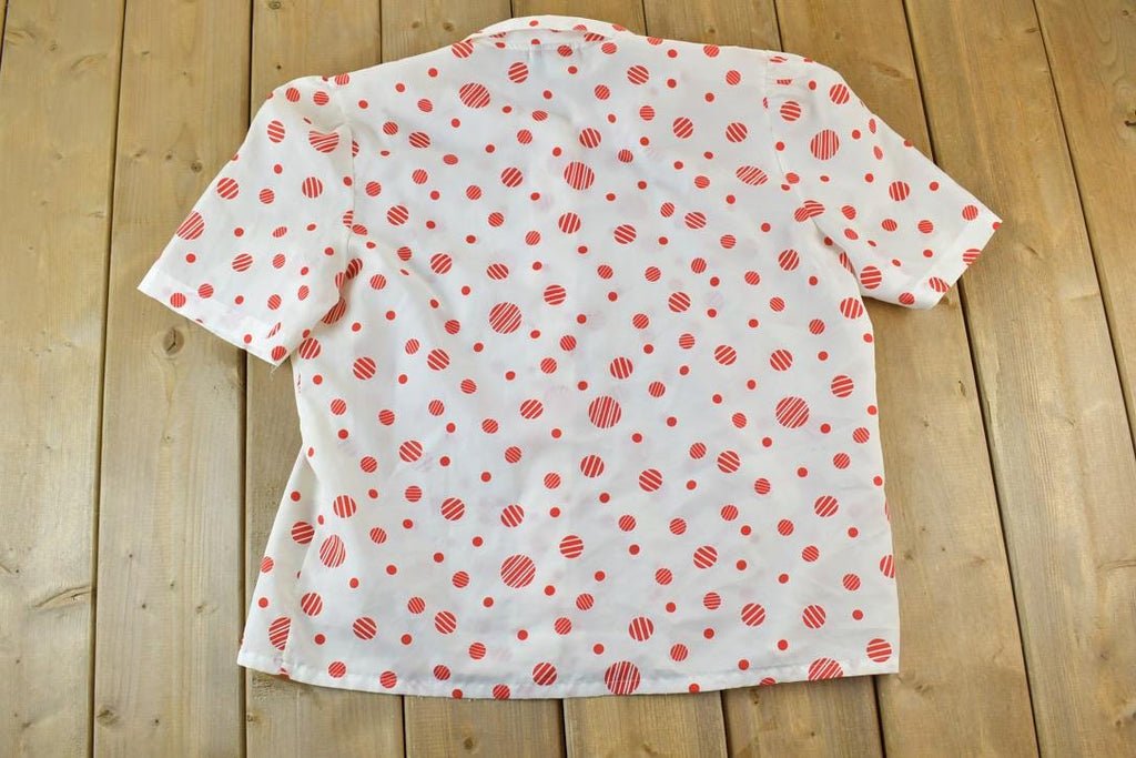 Vintage 1960s Judy Bond polka Dot Button Up Shirt