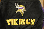 Vintage 1990's Minnesota Vikings Distressed Suede Leather Letterman Jacket Mens Large