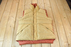 Vintage 1980s Beige & Red Reversible Swan Productions Puffer Vest