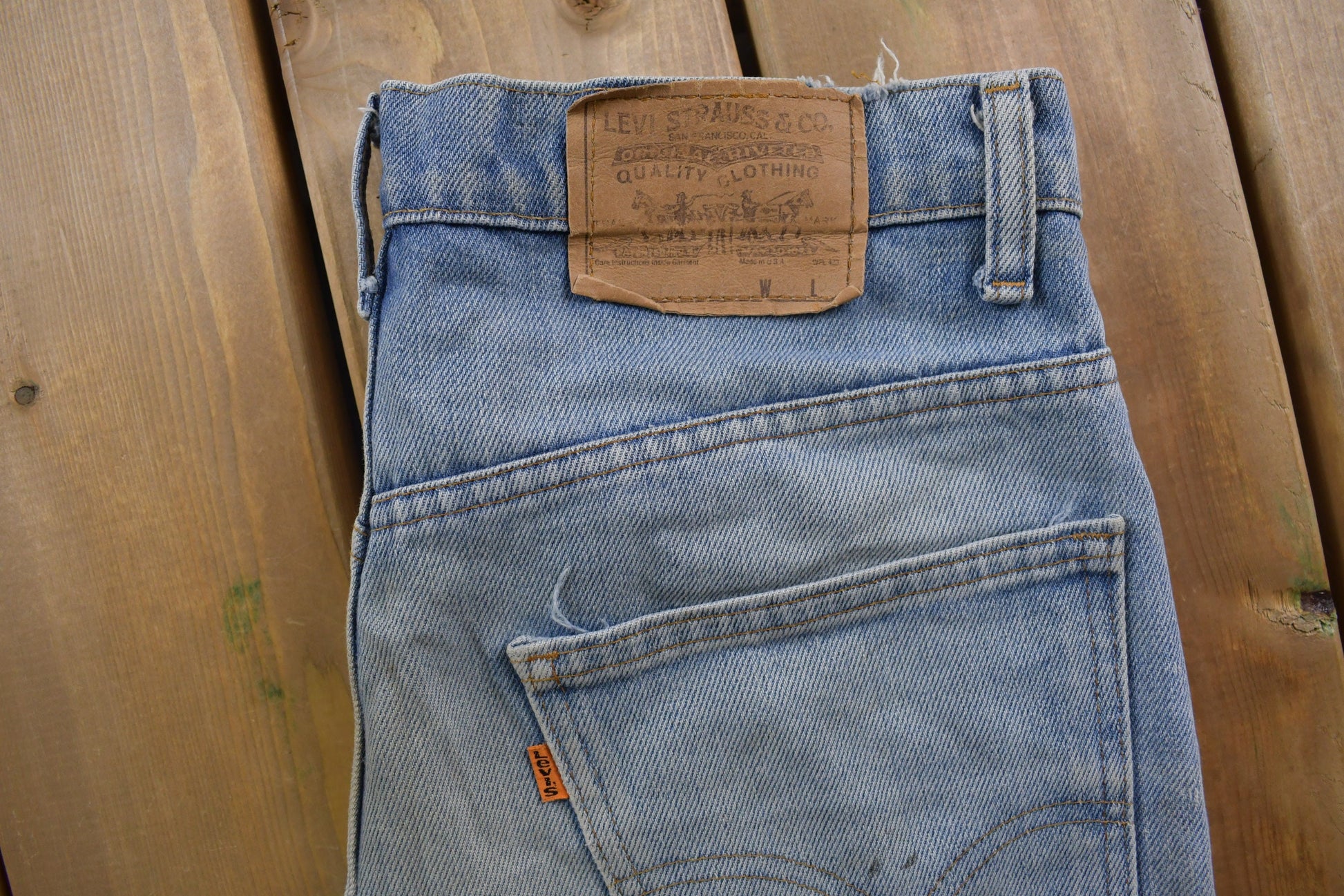 True Vintage 1970s Levi's Orange Tab Jeans Size 32 x 31