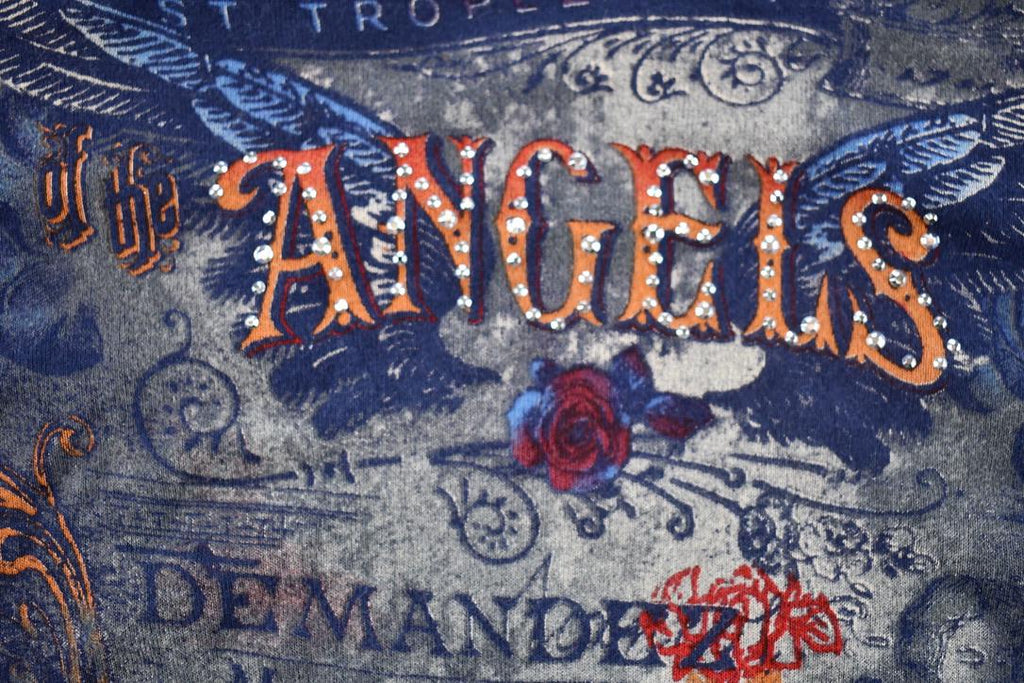 Vintage 1990s Susan Lawrence Of the Angels Embroidered Long Sleeve Graphic T-Shirt