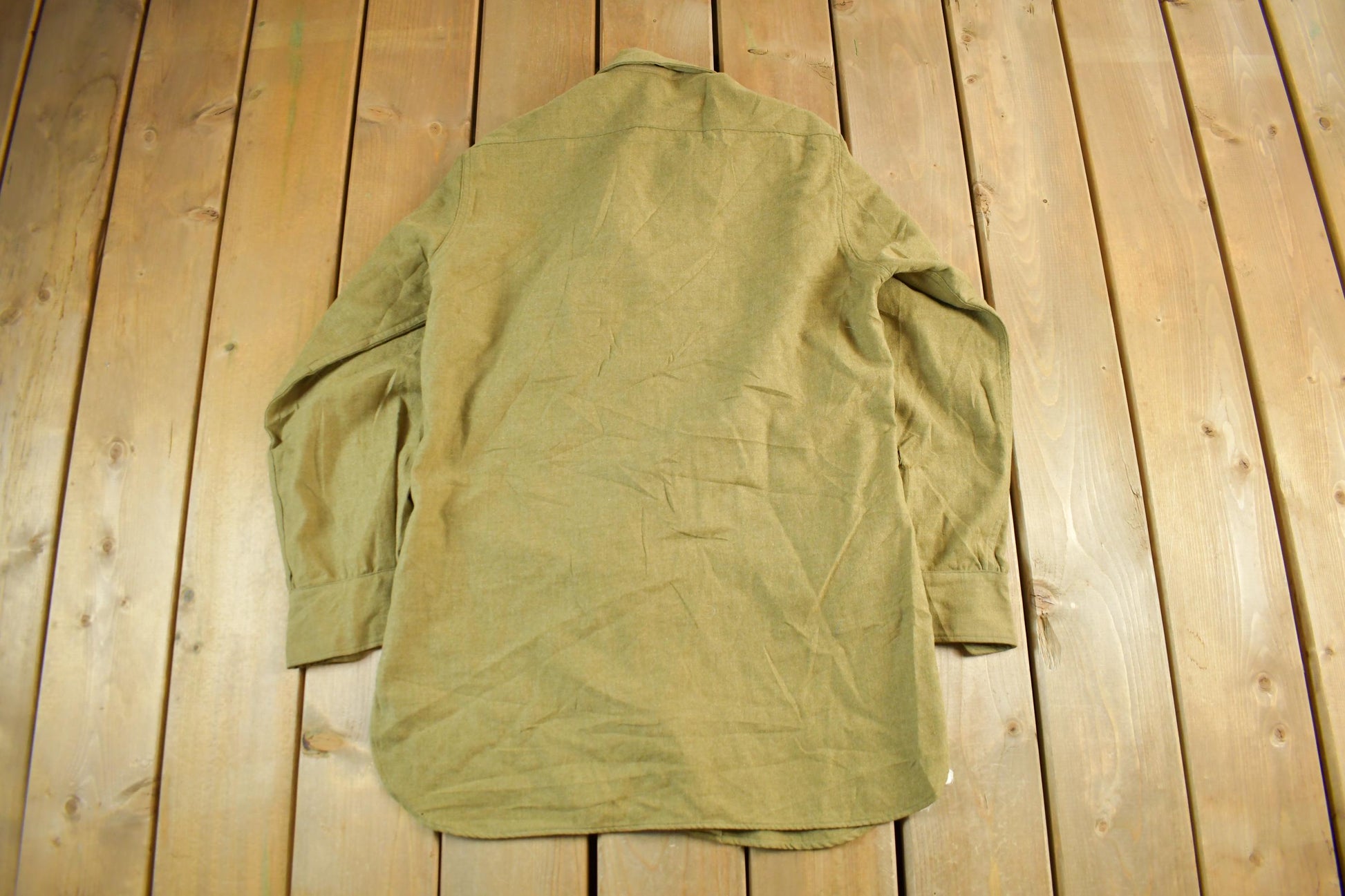 Vintage 1940s Military Button Up Shirt Men's Medium
