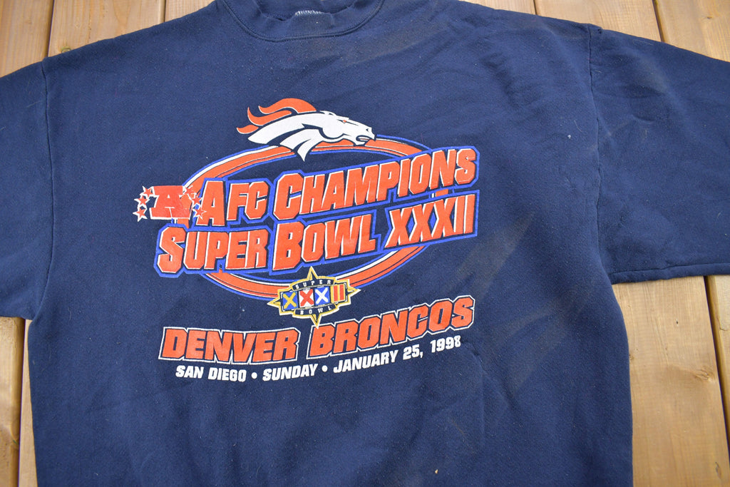 Vintage 1998 Denver Broncos Superbowl NFL Logo 7 Crewneck Sweatshirt