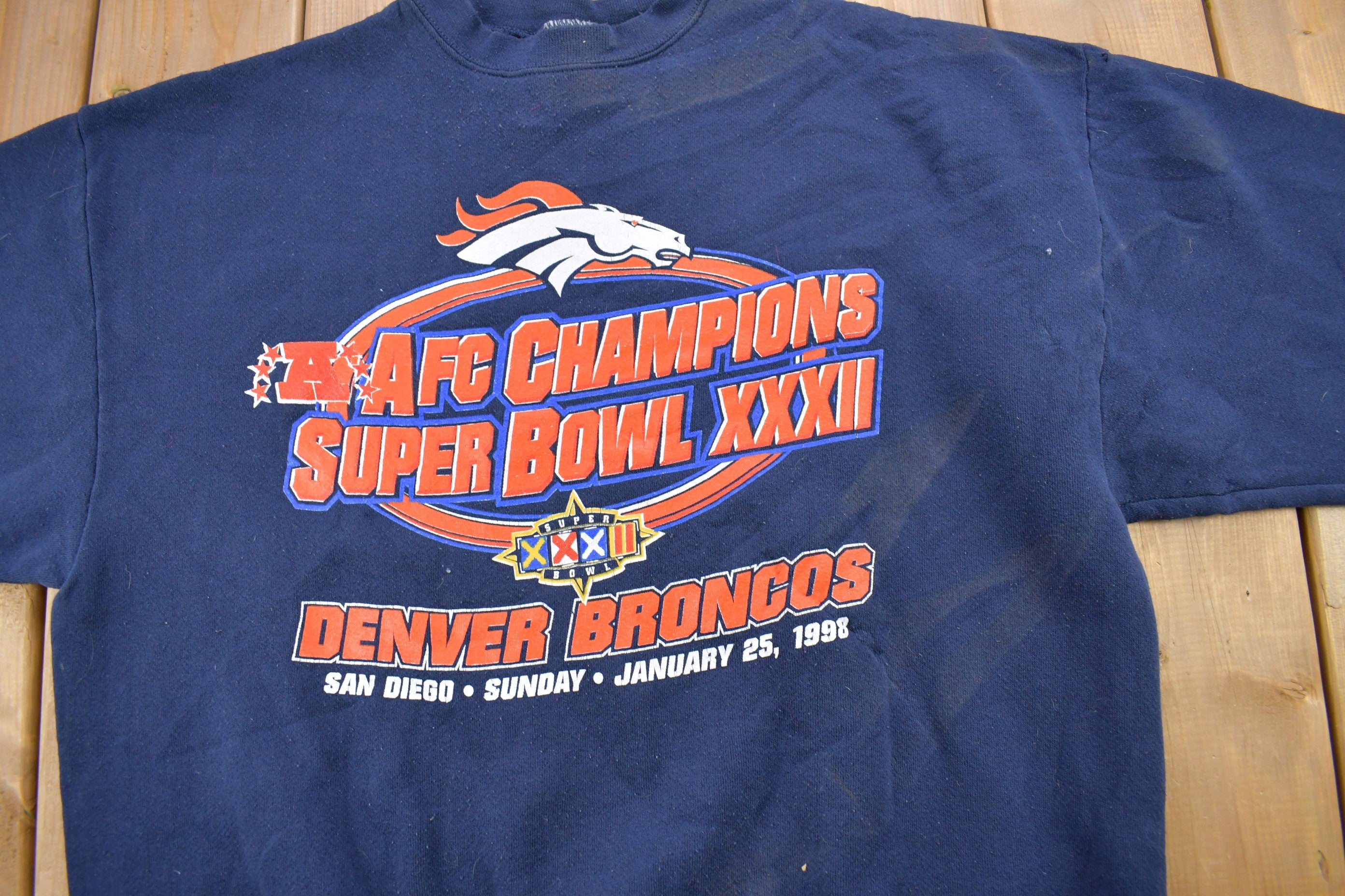 Vintage 1998 Denver Broncos Superbowl NFL Logo 7 Crewneck Sweatshirt