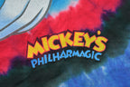 Vintage 1990s Donald Duck Mickeys Philarmagic Doubled Sided Tye Dye Disney T-Shirt AOP