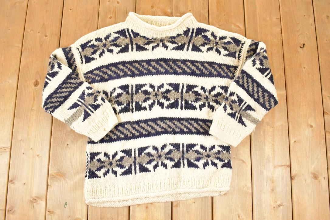 Vintage 1990s Quichua Maqui Wool Knit Crewneck Sweater Women's L