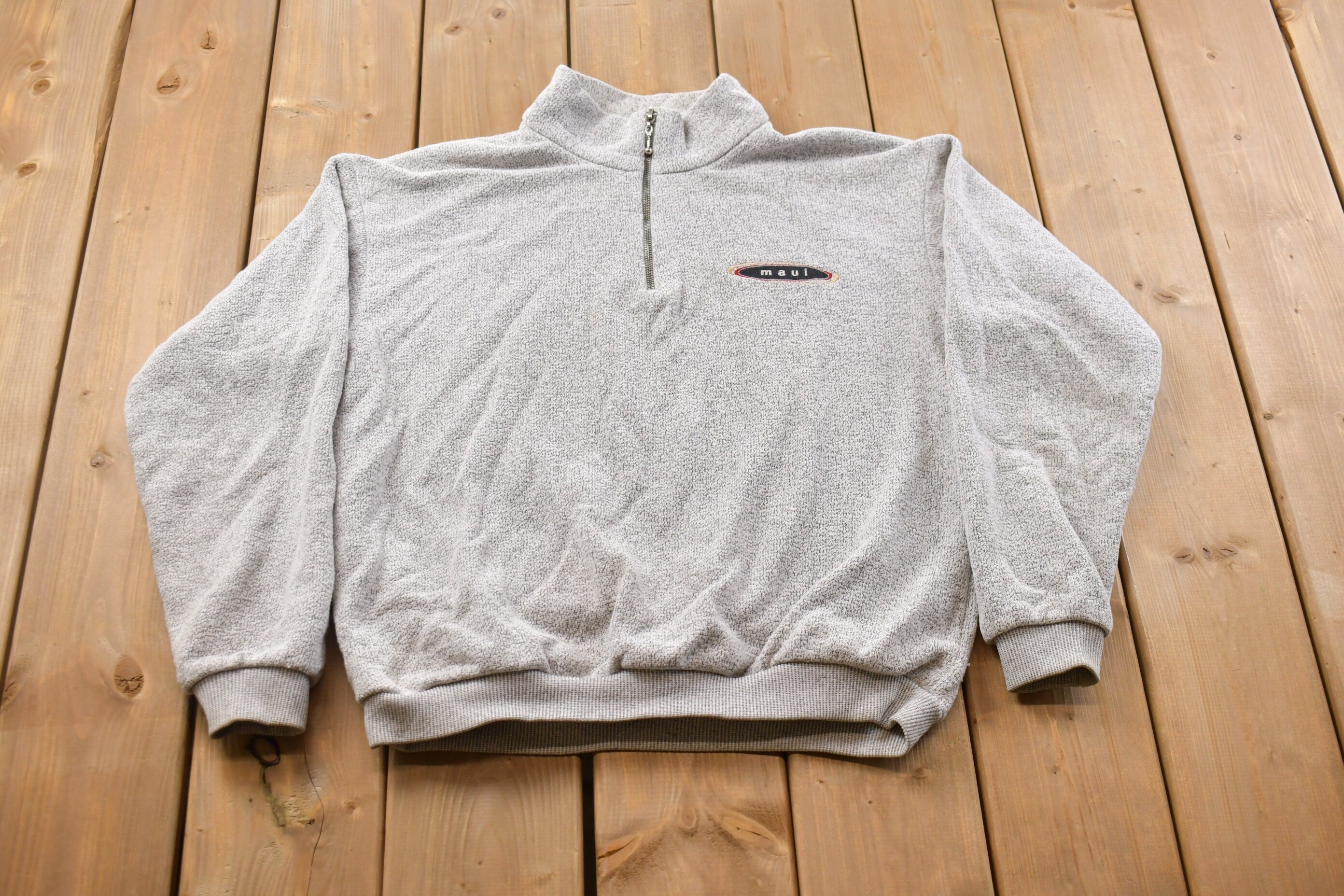 Vintage 1990s Maui Hawaii Quarter Zip Sweatshirt