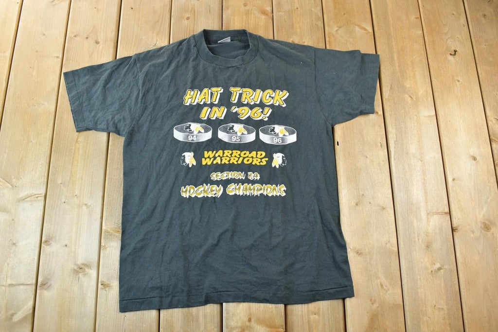 Vintage 1996 Warriors Hat Trick Souvenir T-Shirt