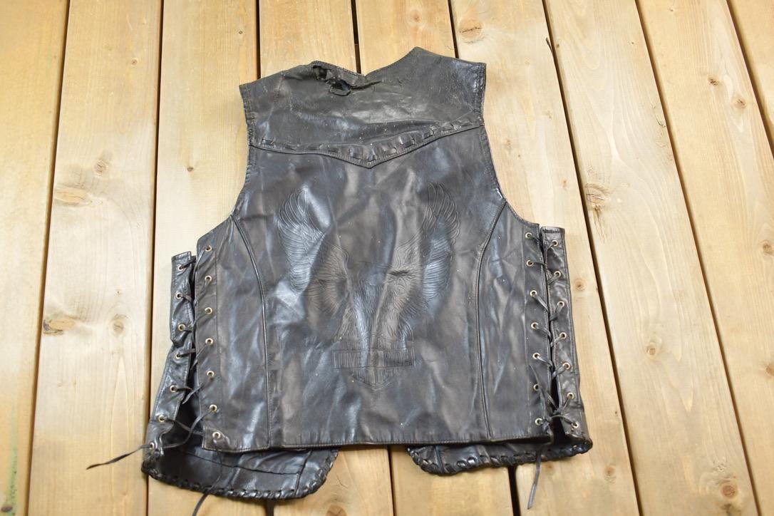 Vintage 1980s Golden Crown Leather Vest