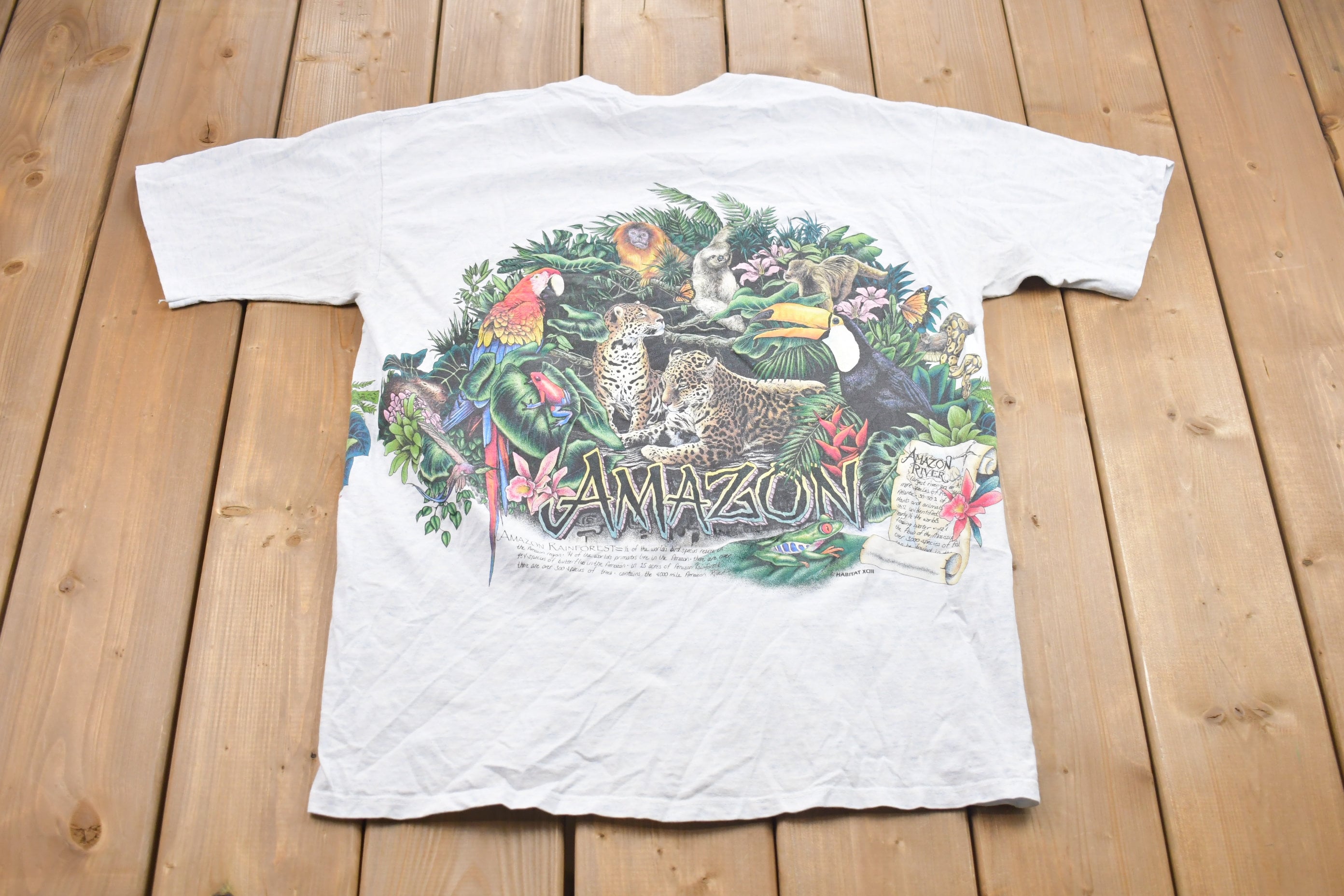 Vintage 1990s Cal Cru Amazon Rainforest Graphic T-Shirt