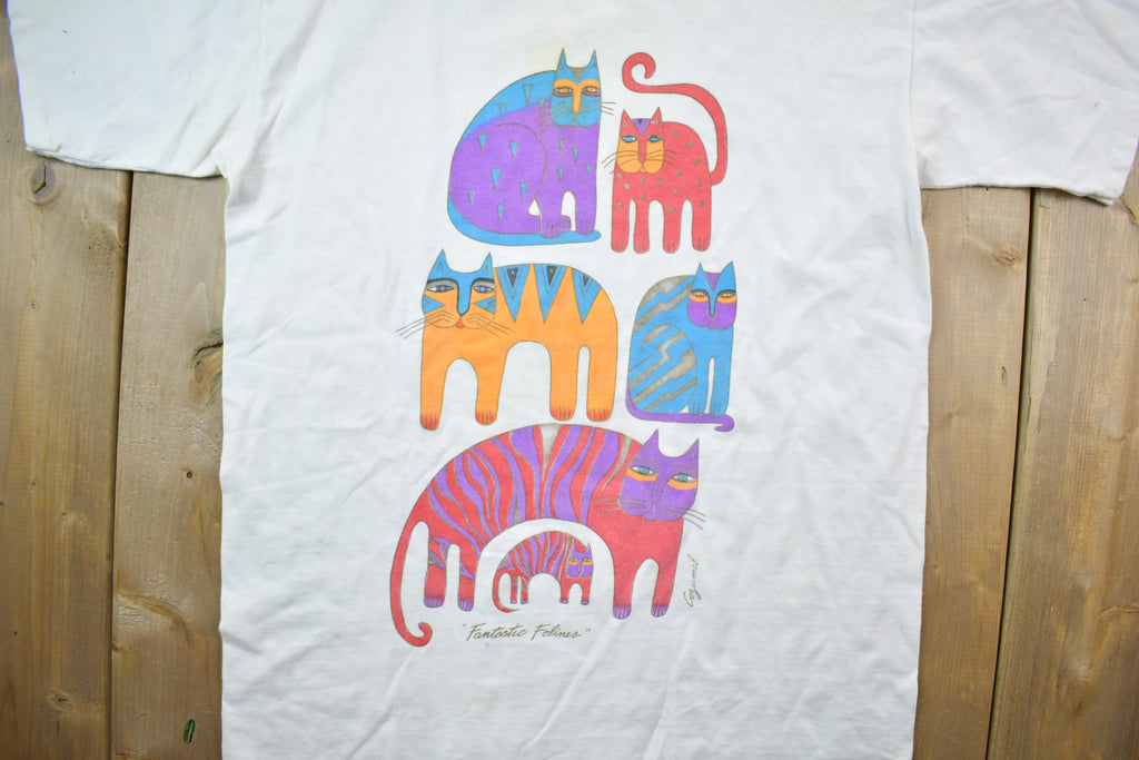Vintage 1990s Cat Theme Graphic T-Shirt