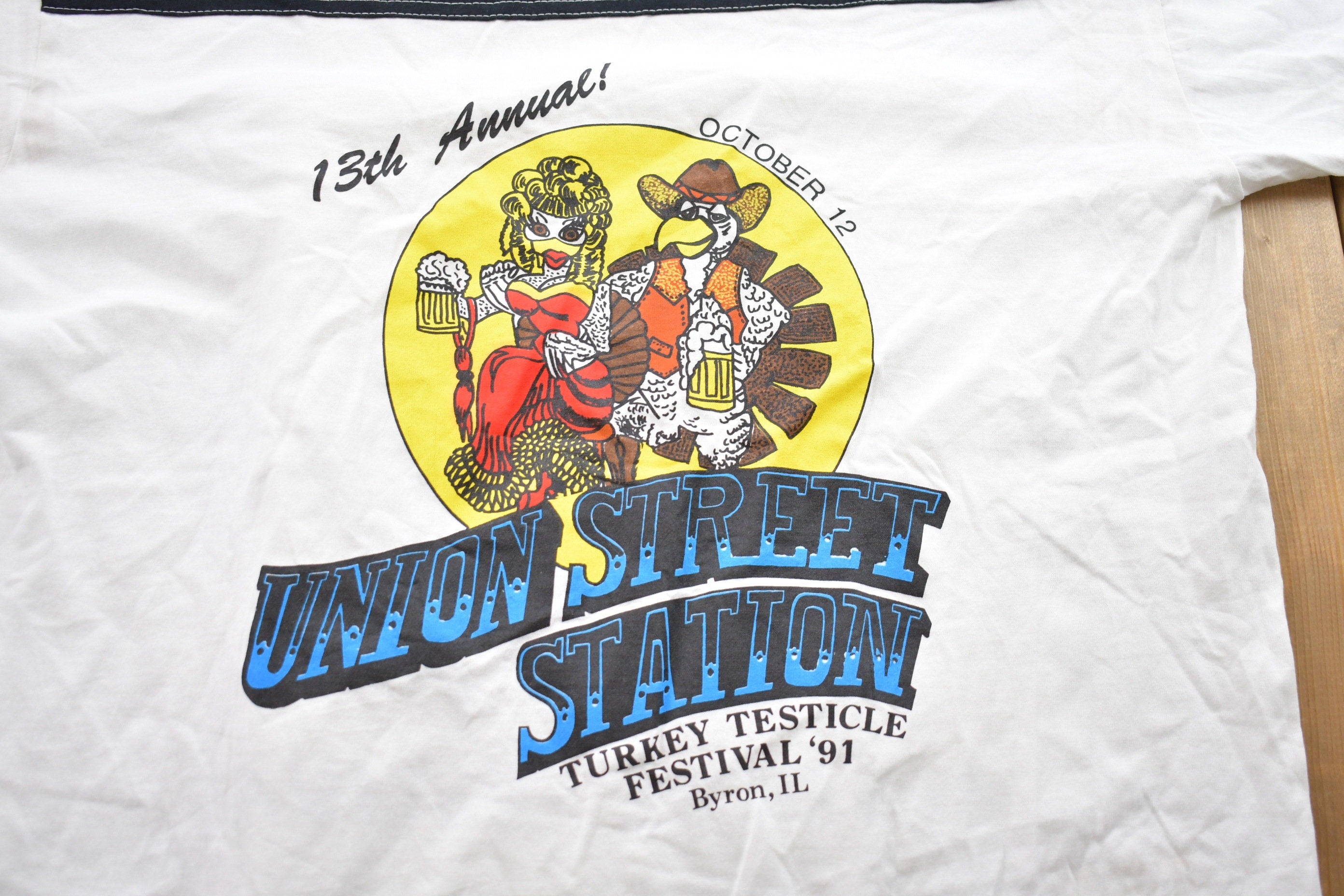 Vintage 1991 Turkey Testicle Festival Graphic T-Shirt