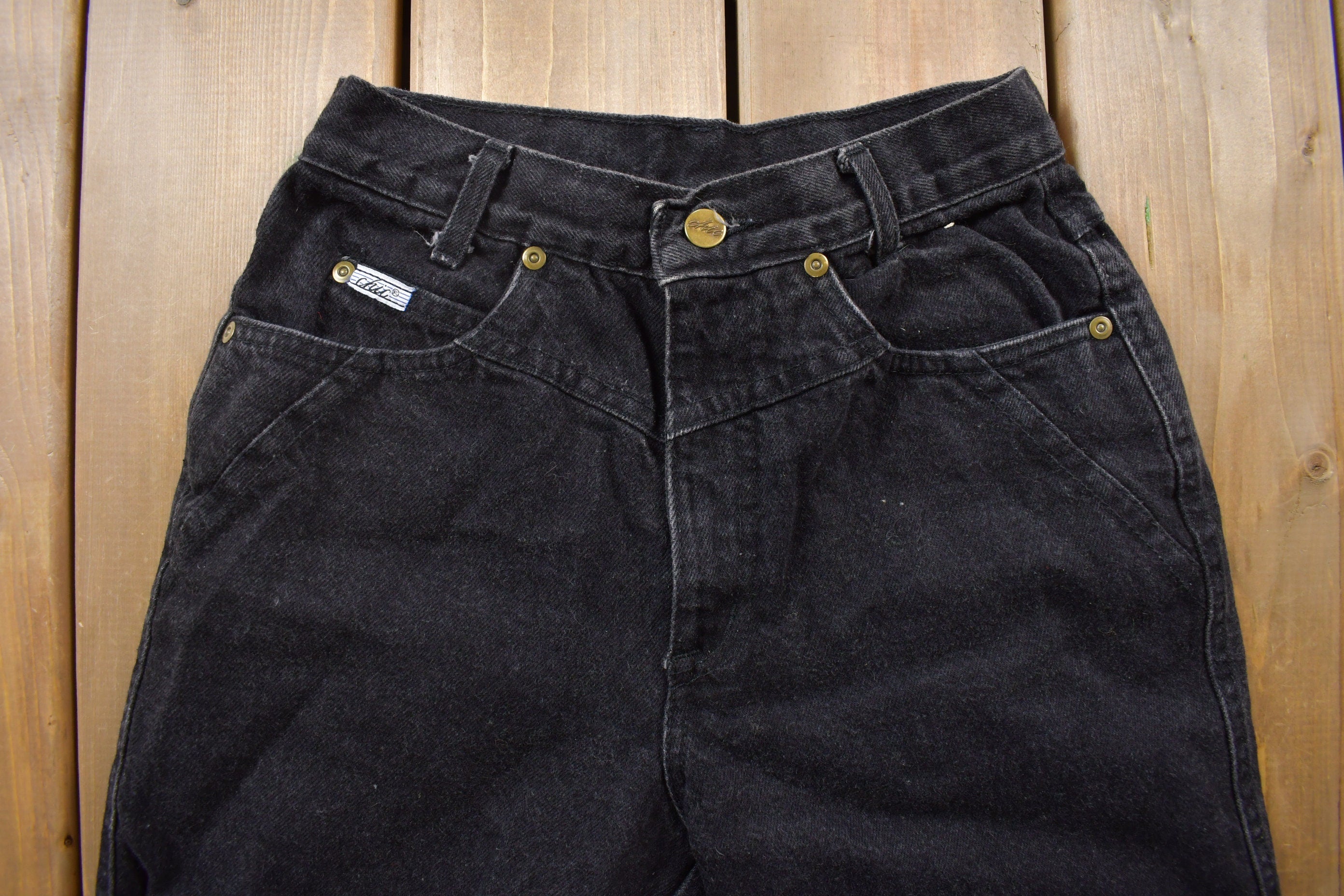 Vintage 1990's Chic Skinny Black Jeans 24 x