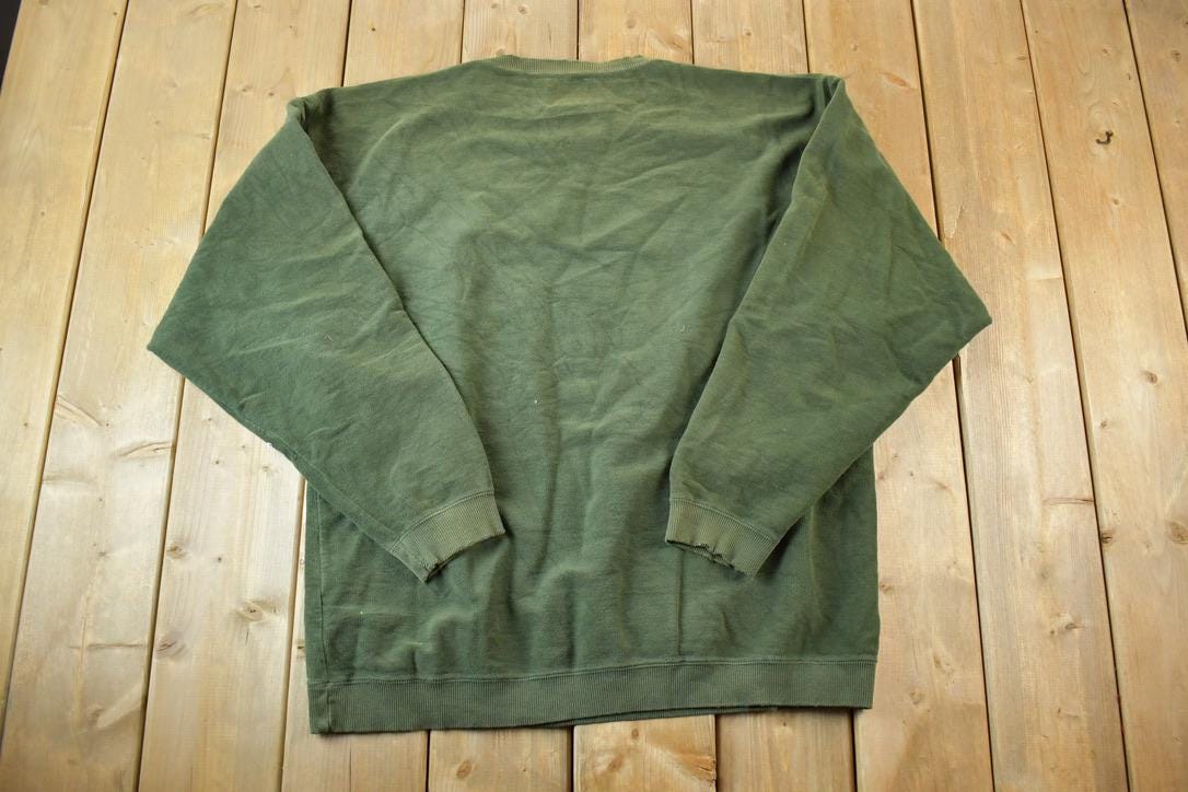Vintage 1990s Mondetta Sport Olive Souvenir Crewneck Sweatshirt Made In USA
