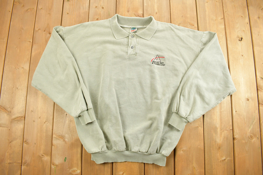 Vintage 1990s Applied Art & Technology Quarter Button Up Sweatshirt