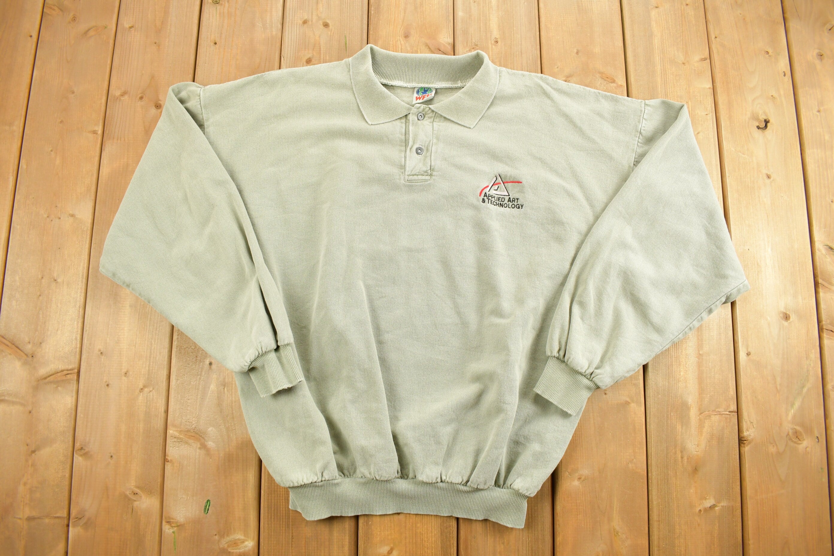 Vintage 1990s Applied Art & Technology Quarter Button Up Sweatshirt