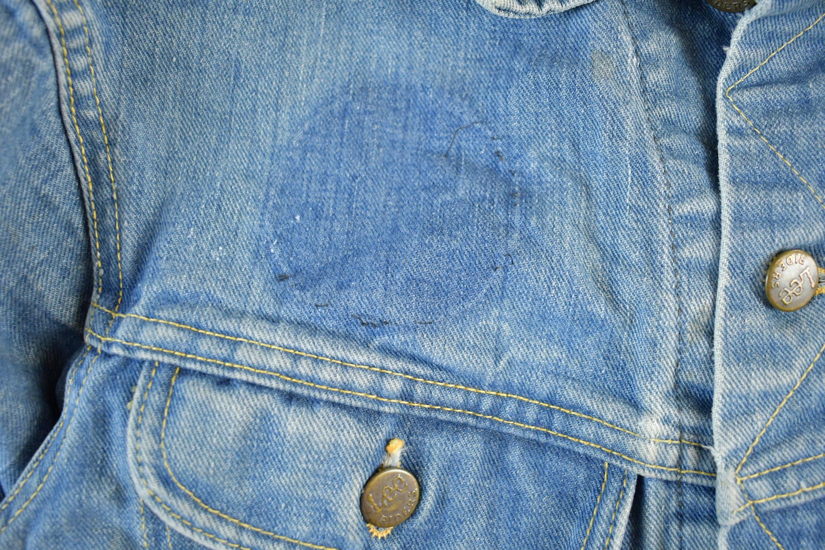 Vintage 1970s Lee Sanforzied Denim Jean Trucker Jacket Men's Small
