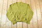 Vintage 1970s Beeline Knit Perfect Mild Distress Cardigan Sweater Made In USA