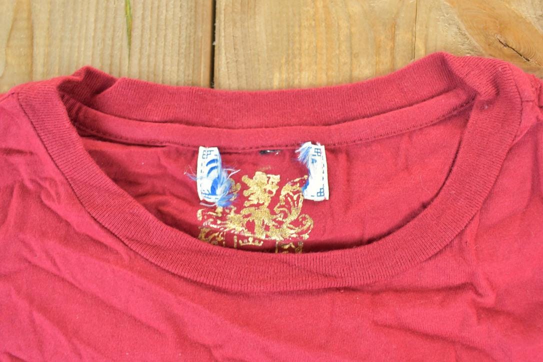 Women Vintage Vigoss Y2K Abstract Pattern T-Shirt / Vigoss Grunge Skull Print / Contrast Stitch / Internet Famous Clothing / Over Dyed