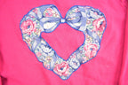 Vintage 1990s Pink Heart-Shaped Floral Wreath Crewneck Sweatshirt