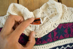 Vintage 1990s Jaguar Knit Floral Theme Crewneck Sweater Men's Large