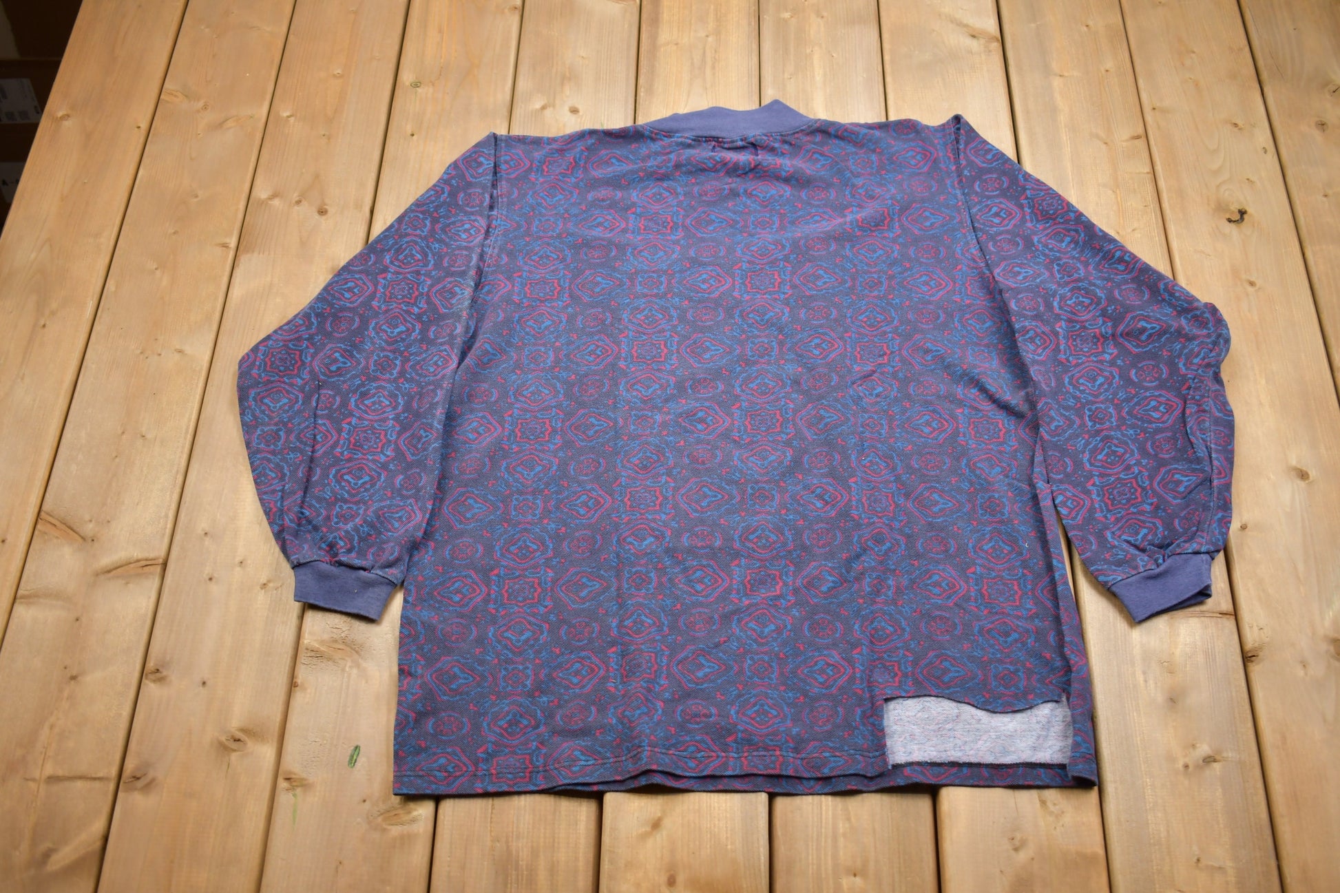 Vintage 1990s Abstract Mock Neck Sweatshirt