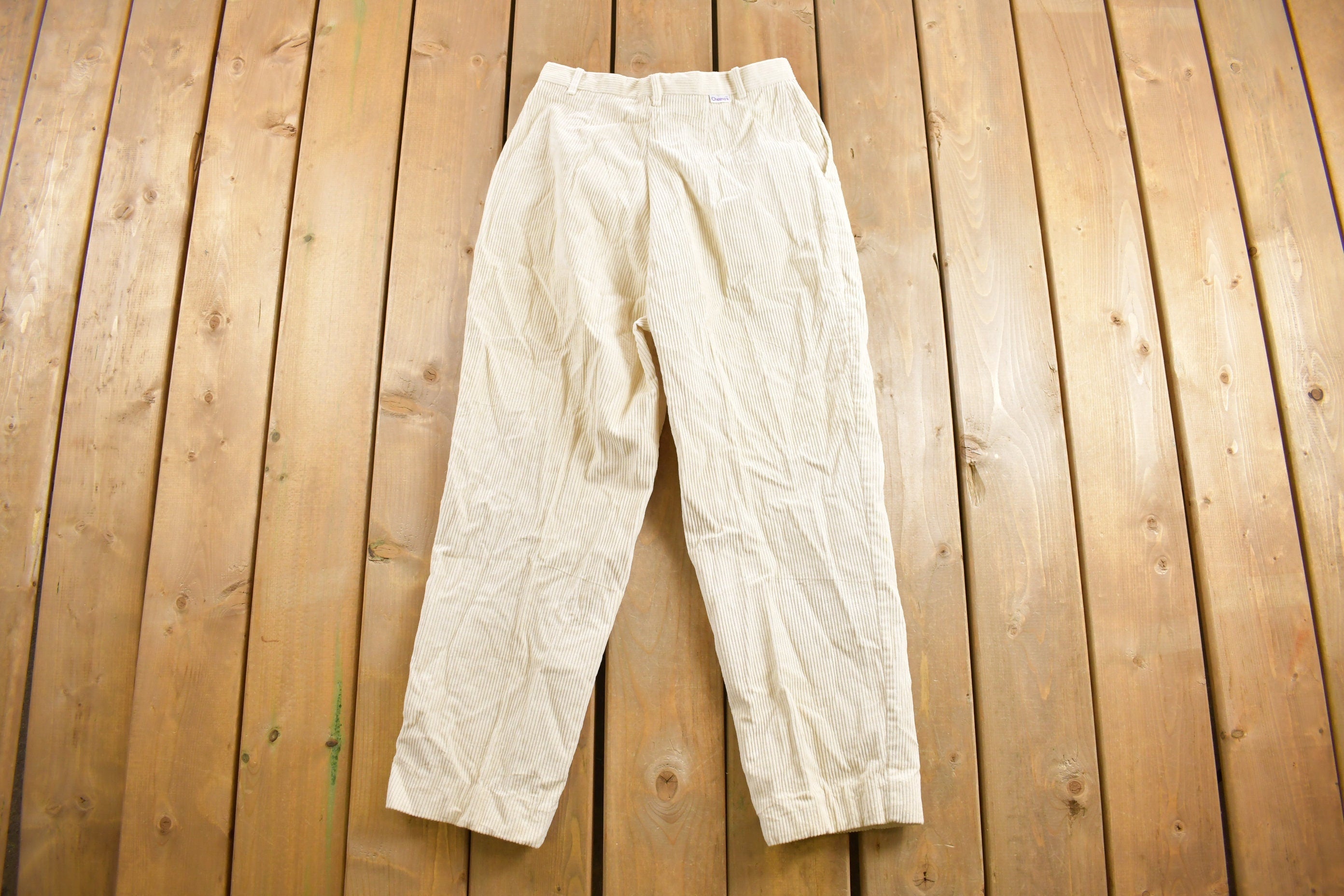 Vintage 1990s Cheenos White Corduroy Pants Size 28 x 25.5