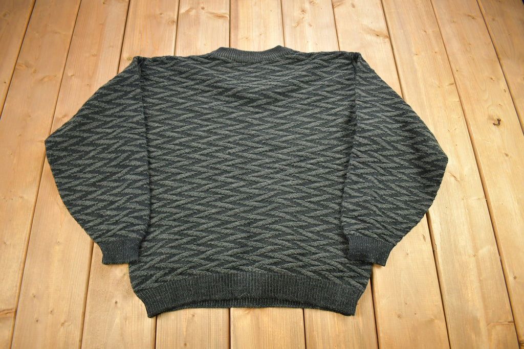 Vintage 1990s Street Closed Striped Knitted Crewneck Sweater