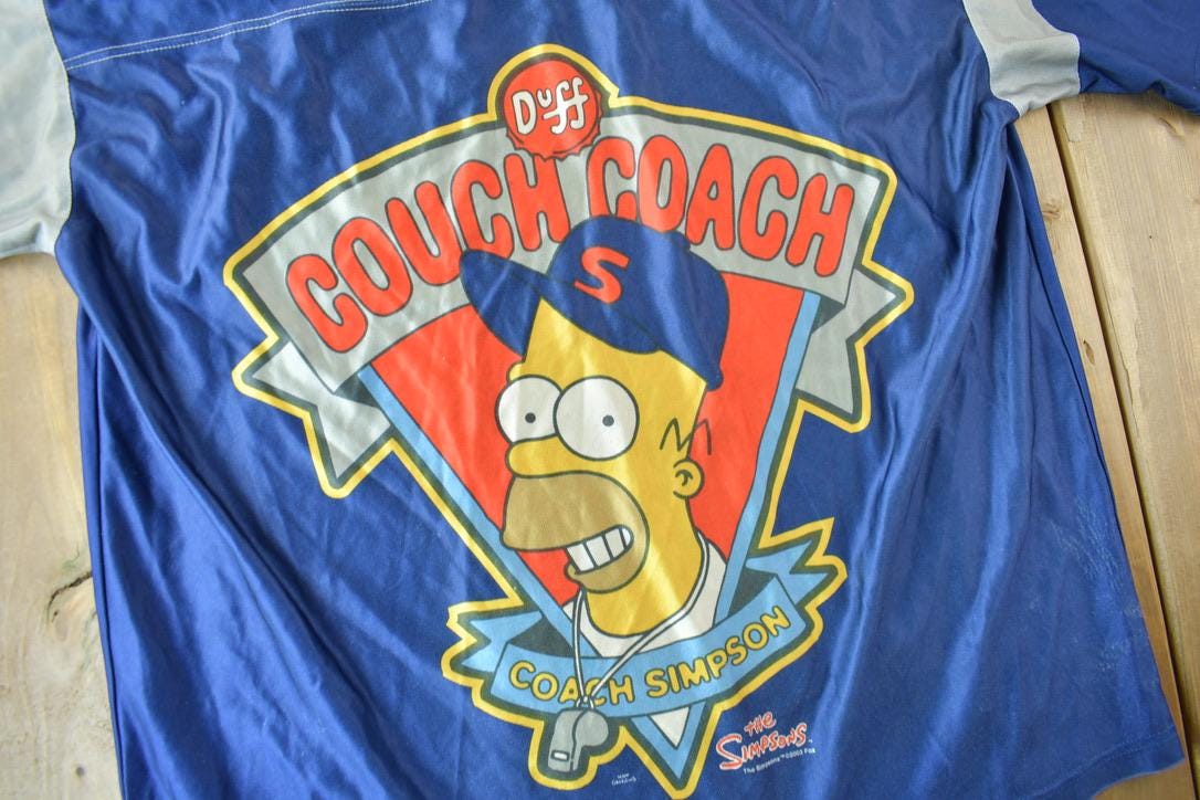 Vintage 2003 The Simpsons Homer Couch Coach Jersey