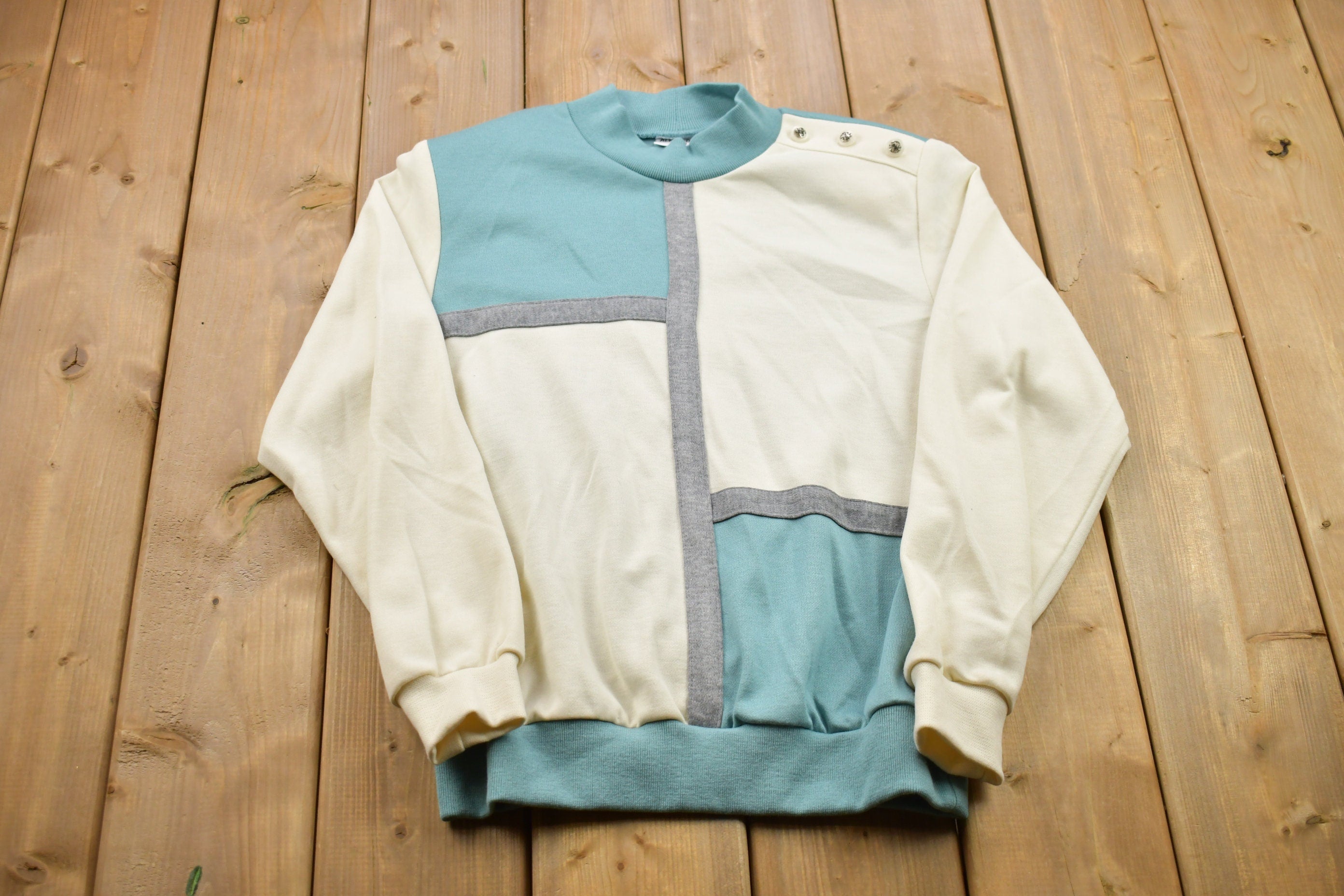 Vintage 1990s Alfred Dunner Color Block Crewneck Sweater