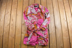Vintage 1990s Dana Buchman Abstract Pattern Full Length Coat