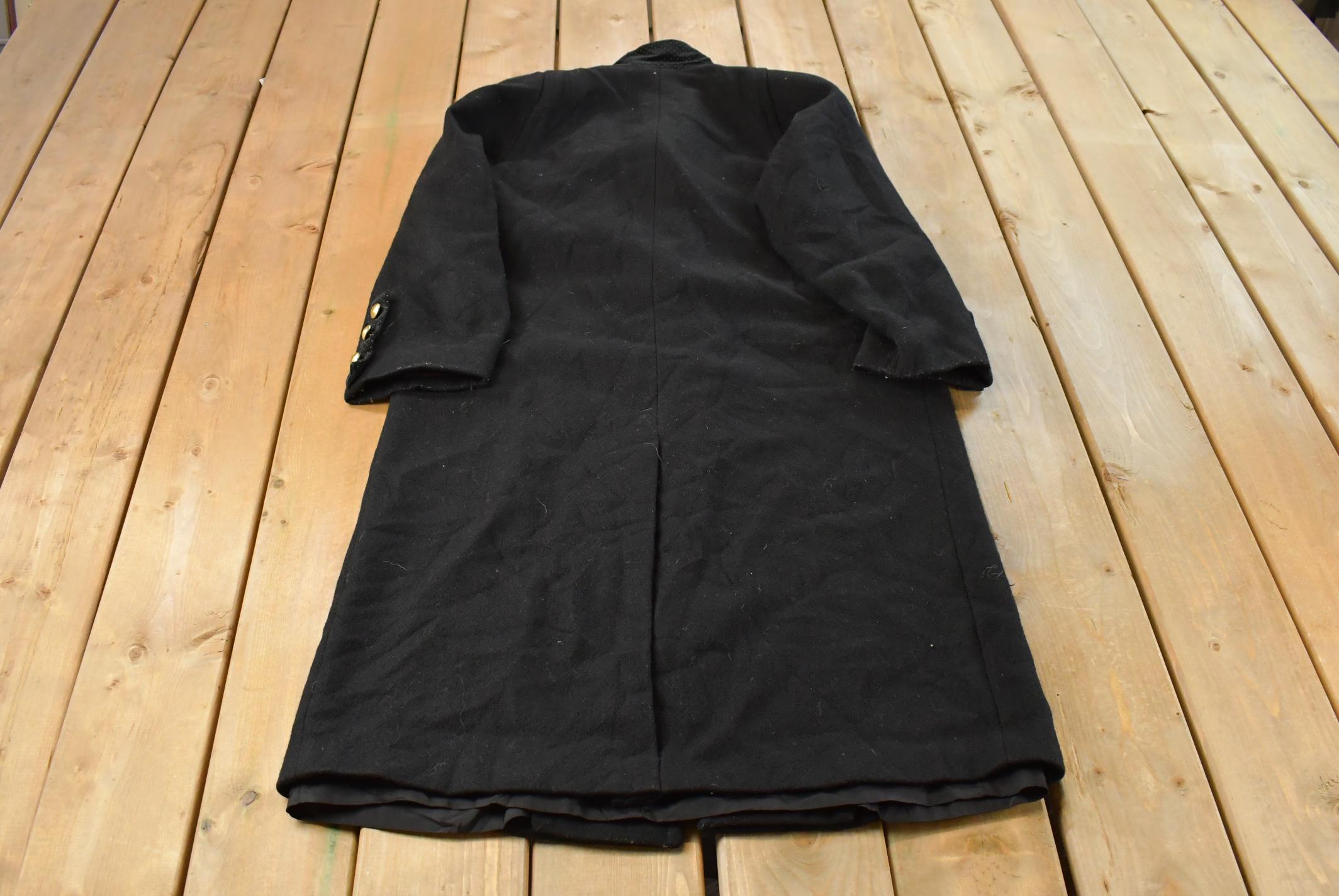 Vintage 1980s Donnybrook Wool Trench Button Up Over Coat Women's L /
