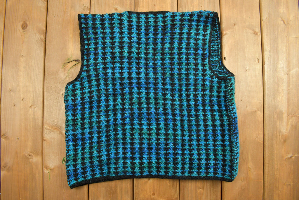 Vintage 1990s Abstract Knit Cardigan Sweater Vest