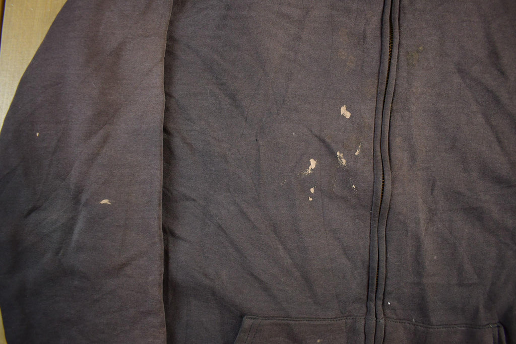 Vintage 1990s Carhartt Sun Faded Distressed Zip Up Hoodie Men's Large Tall
