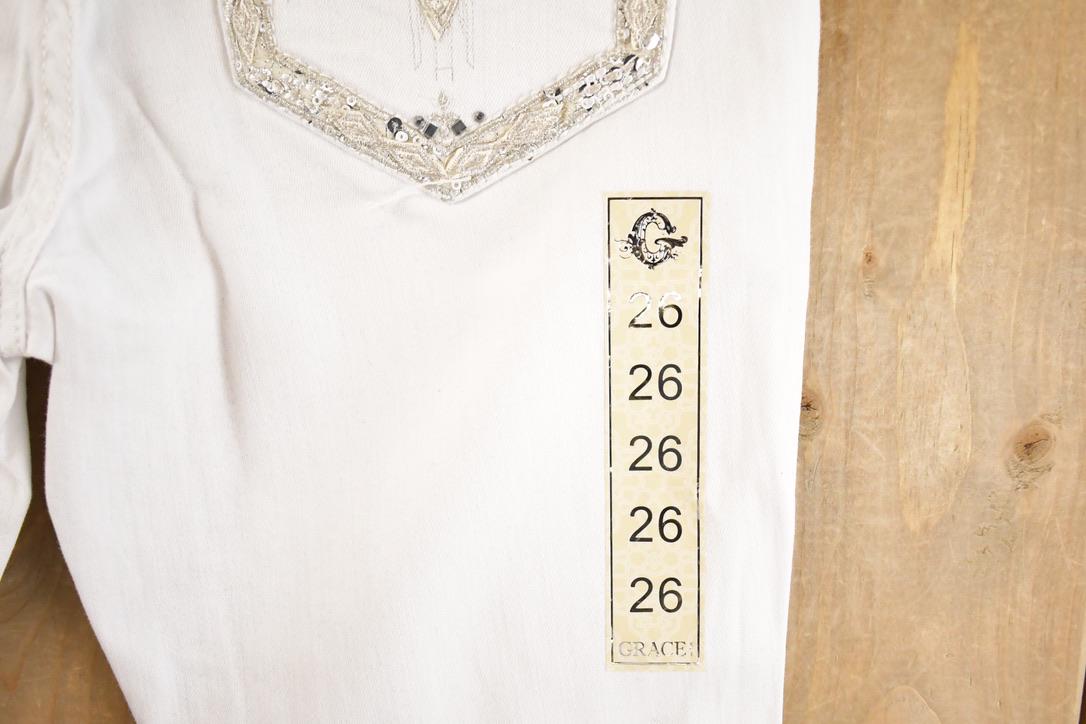 Vintage Deadstock Y2K Grace In LA Bedazzled Bootcut Low Rise Jeans Women's Size 26 x 32