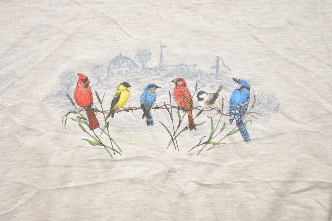 Vintage 1990s Cute Birds Crewneck Sweater