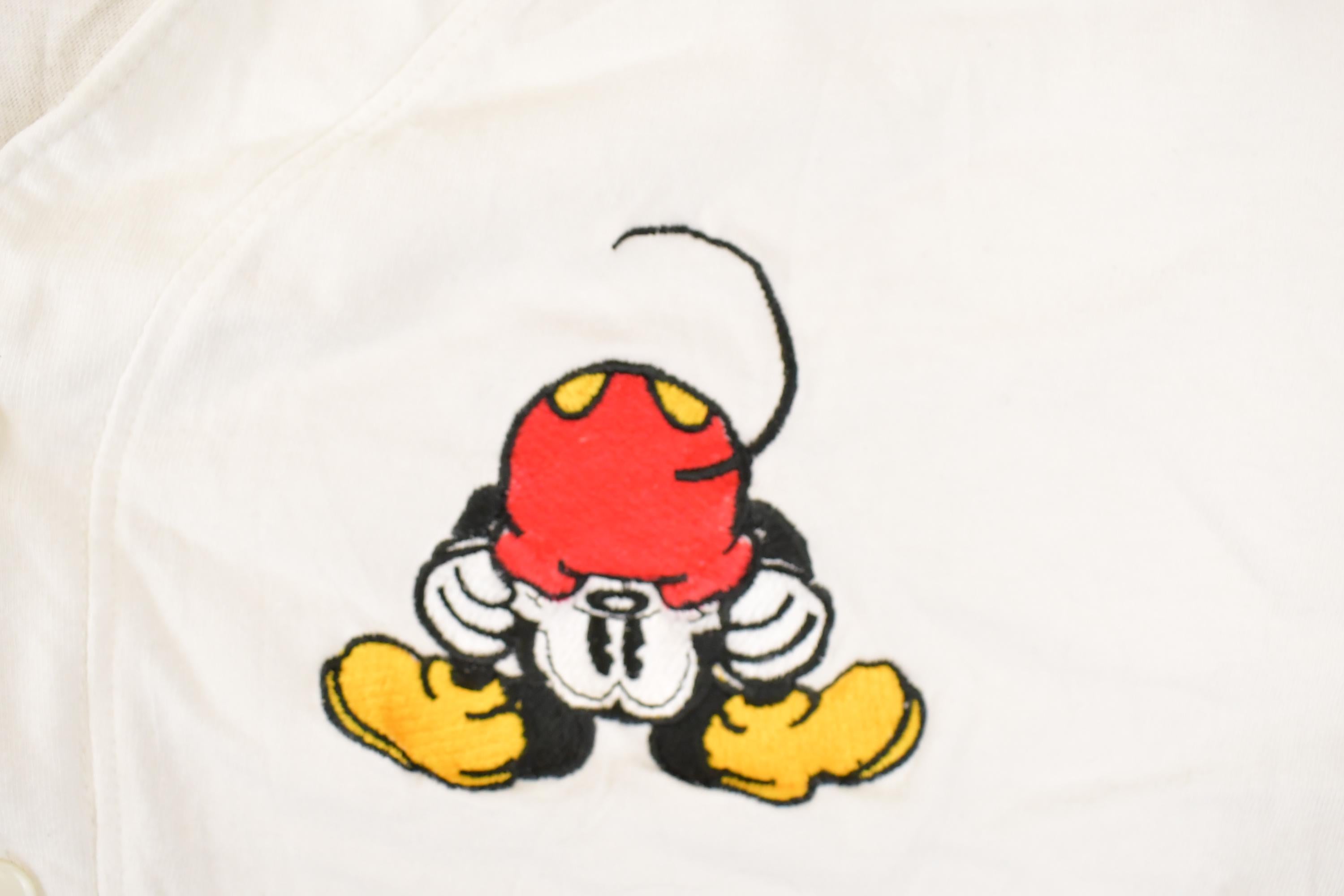 Vintage 1990s Mickey Mouse Embroidered Button Up Disney Shirt Men's L