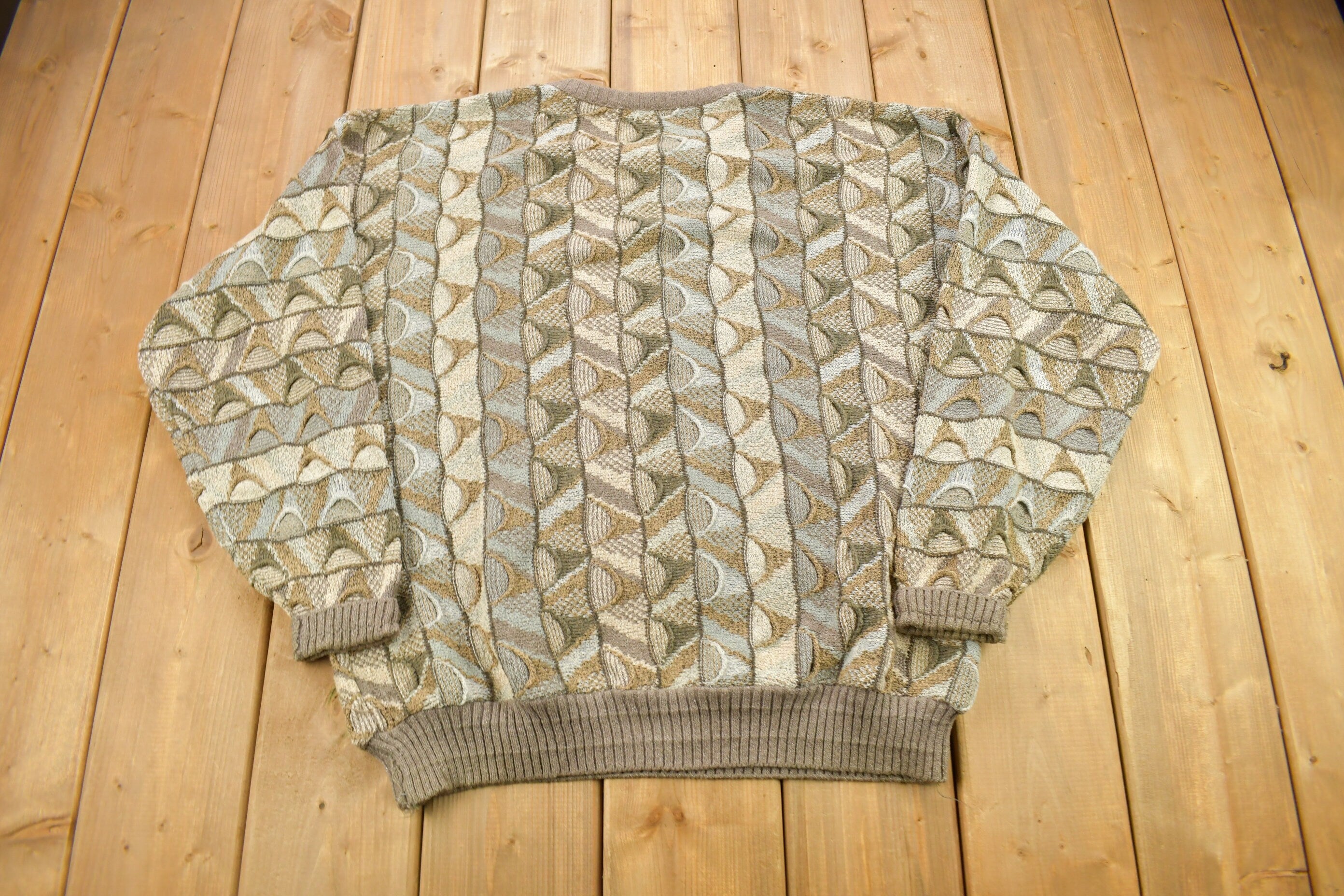 Vintage 1980s Northern Isles Abstract Knitted Sweater /