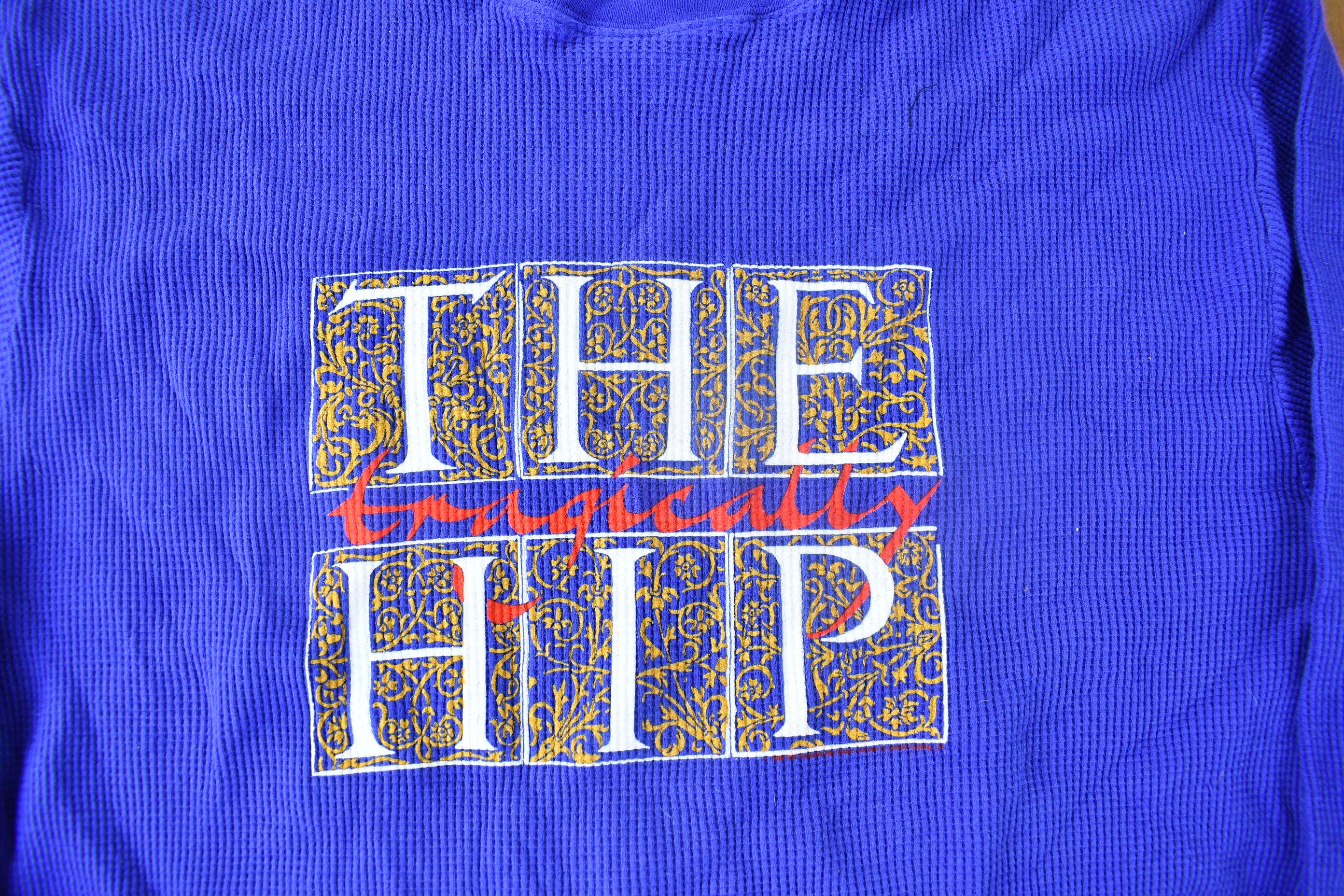Vintage 1990s The Tragically Hip thermal Shirt  Band Tee  XL  Premium Vintage  Waffle Shirt  Made In Canada